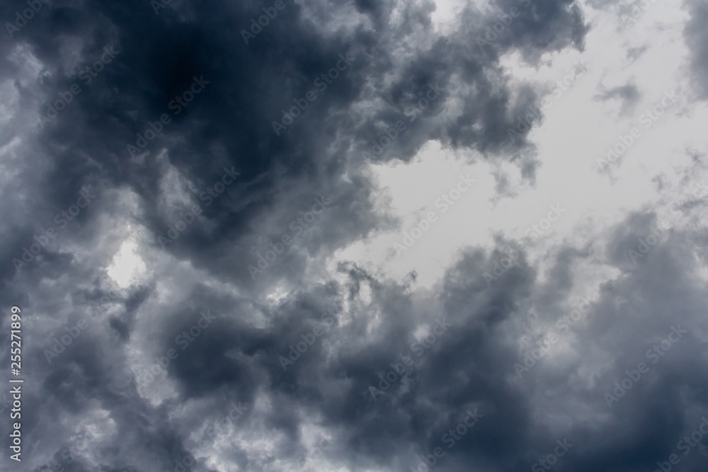 original dark clouds before heavy rain. background of sky and storm.