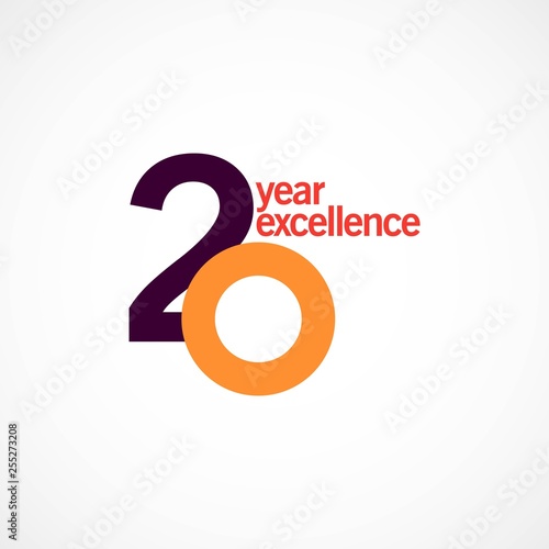 20 Year Anniversary Excellence Vector Template Design Illustration