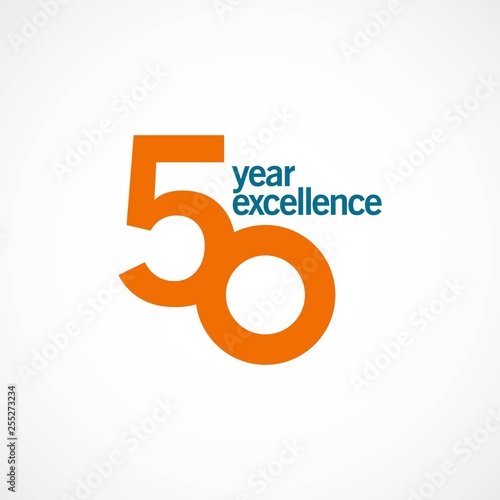 50 Year Anniversary Excellence Vector Template Design Illustration