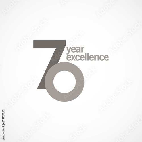 70 Year Anniversary Excellence Vector Template Design Illustration