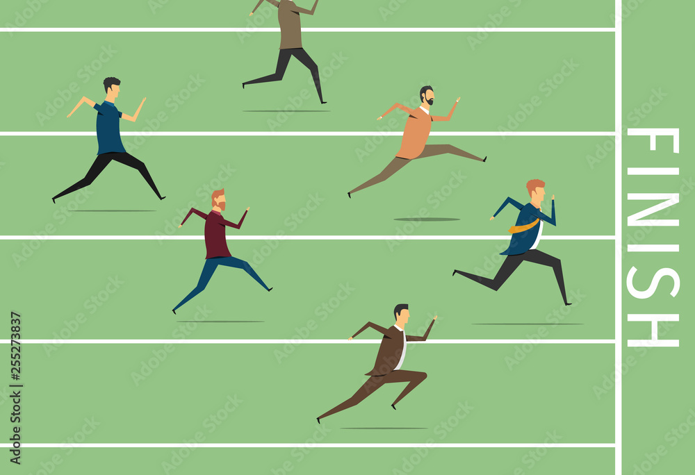 Businessman running. Competition in business. Businessman running. Competition in business.