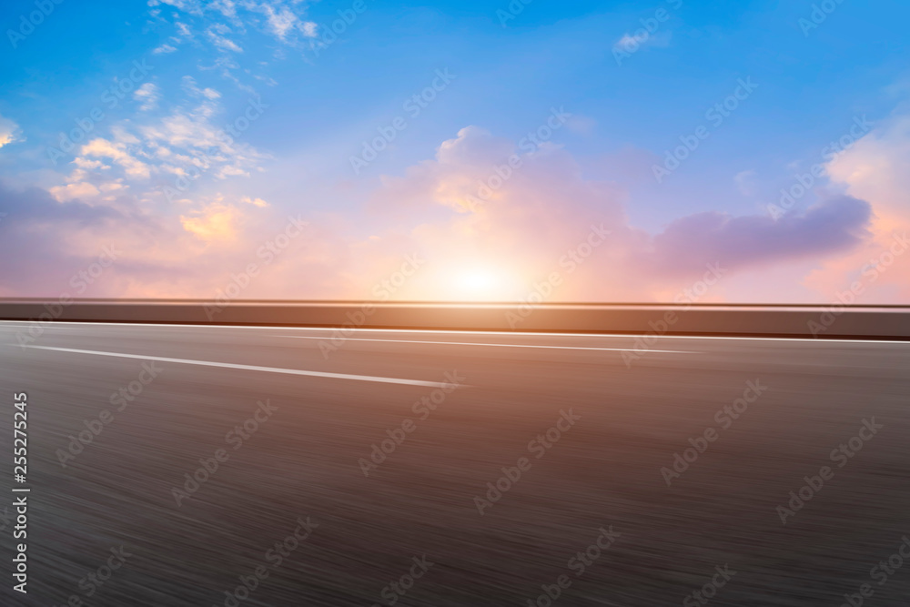 Fototapeta premium Road surface and sky cloud landscape..