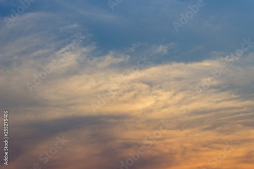 beautiful sky and clouds at the sunset in venezuela