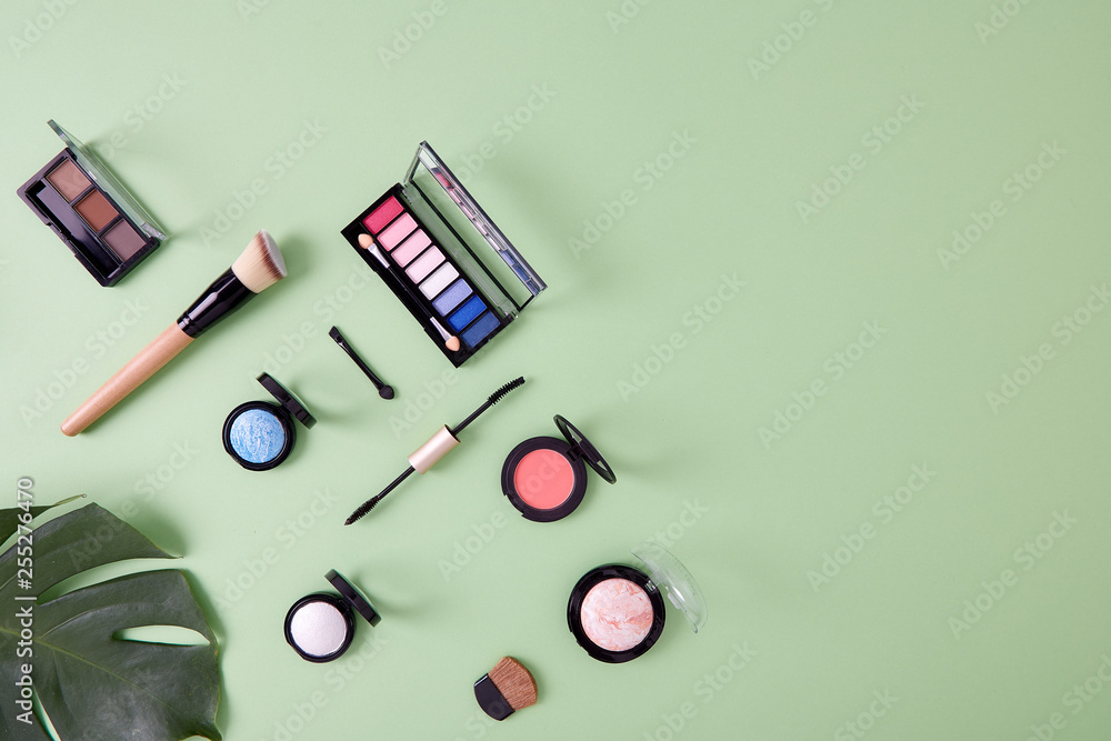 Flat lay composition with Cosmetic skin Flat lay composition with Cosmetic skin