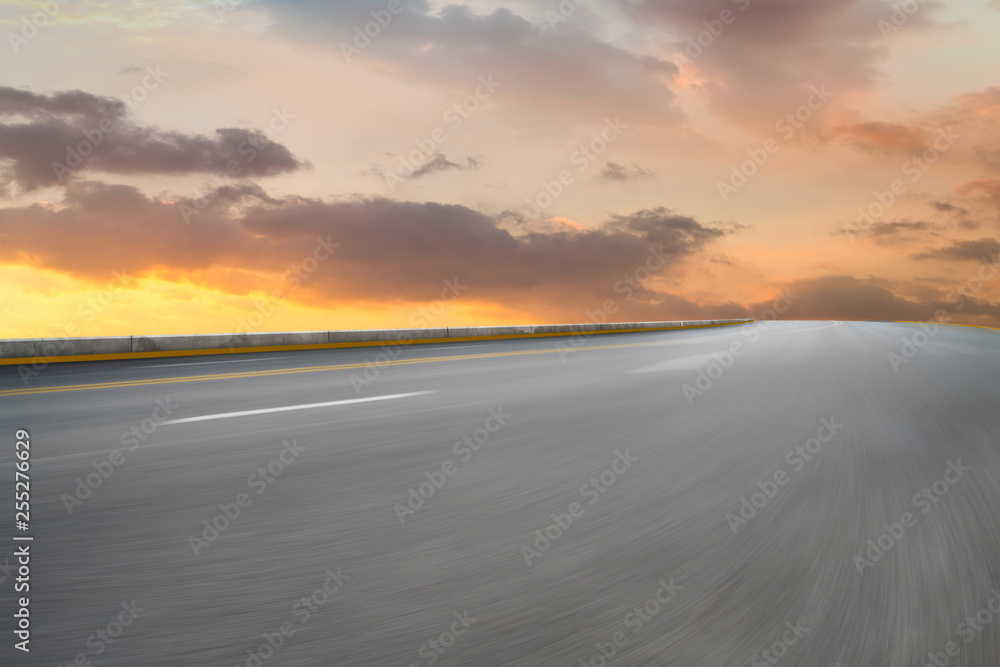 Road surface and sky cloud landscape..