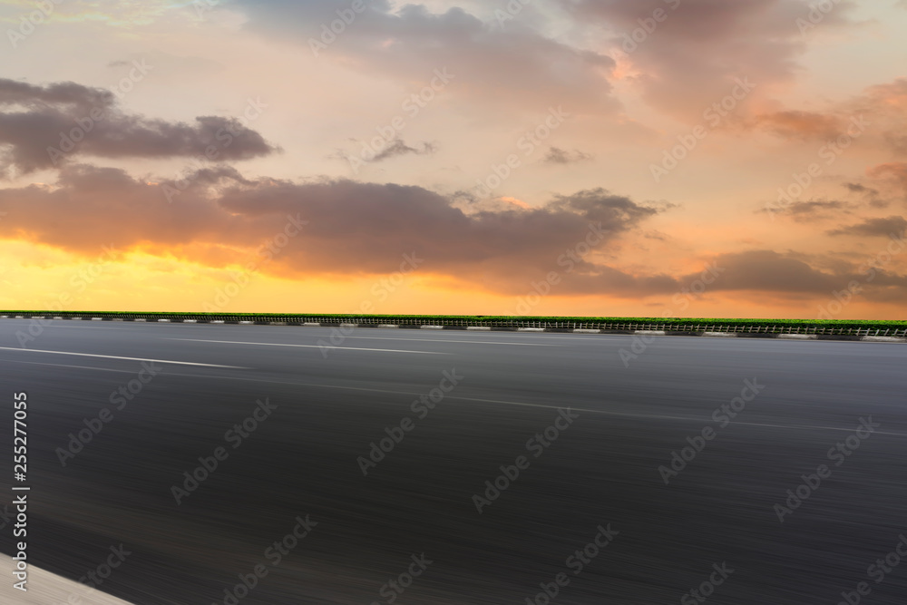 Road surface and sky cloud landscape..