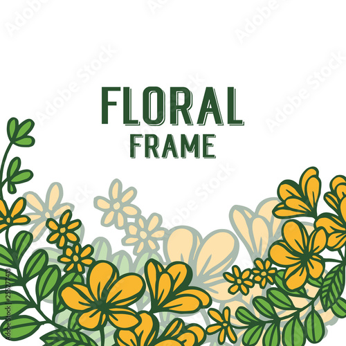 Vector illustration design artwork orange floral frame