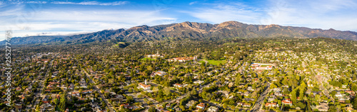 Aerial shot of Santa Barbara California USA, CIty, Streets, Houses, Hills, Mountains, Rocks, Motels photo