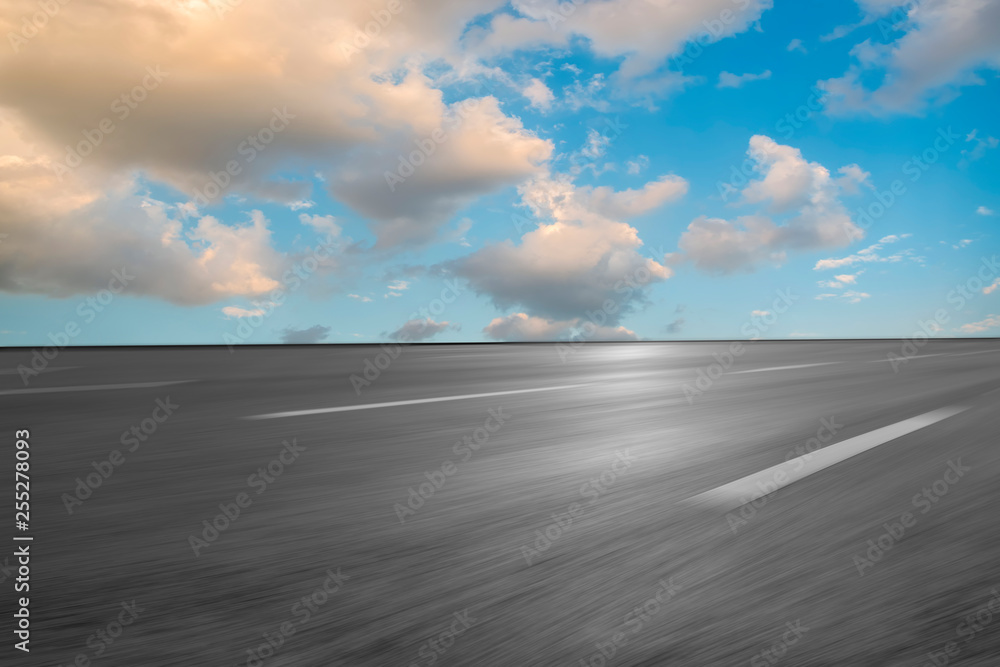 Road surface and sky cloud landscape..