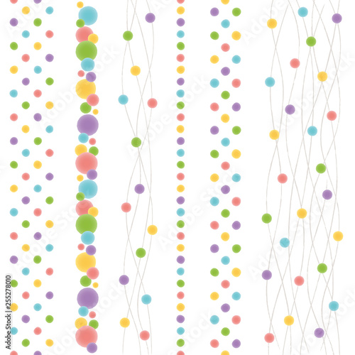 和風　水玉　カラフル　手書き風　バナー