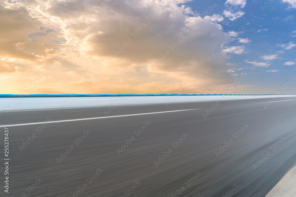 Fototapeta premium Road surface and sky cloud landscape..