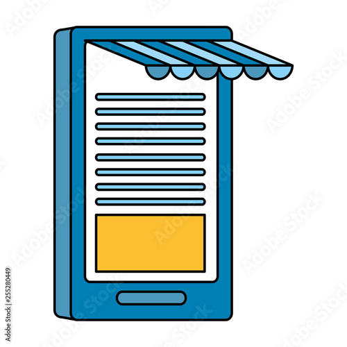 smarphone with ecommerce tent