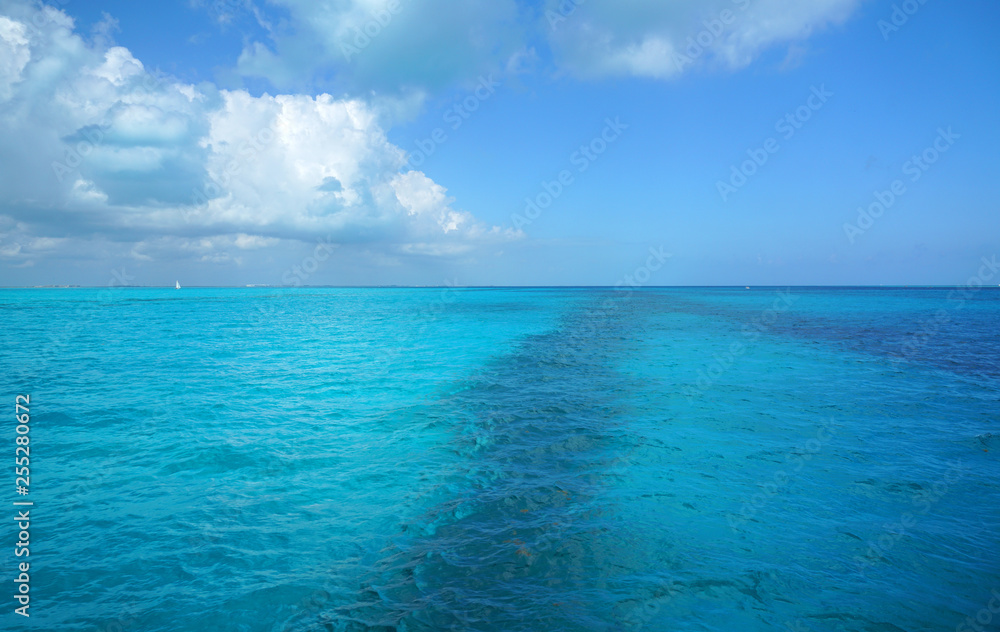 landscape of colorful sea under Caribbean sunlight