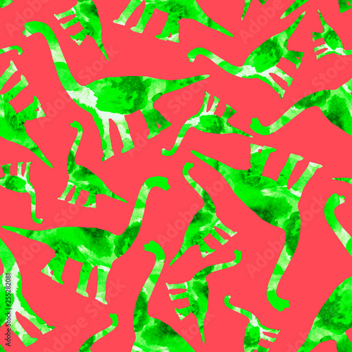 dinosaurs with green texture on a pink background
