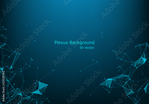 Geometric connected line and dots. Simple technology graphic background. Vector banner design