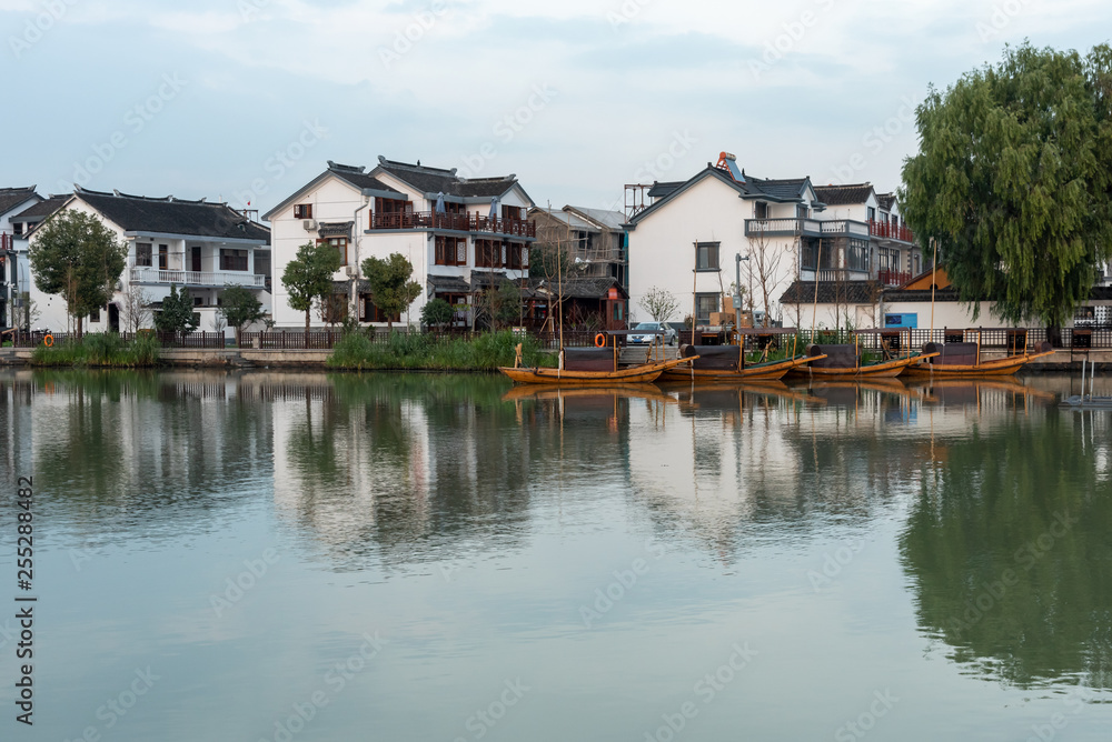 The sailboat on the Zhouzhuang Ancient Town The sailboat on the Zhouzhuang Ancient Town