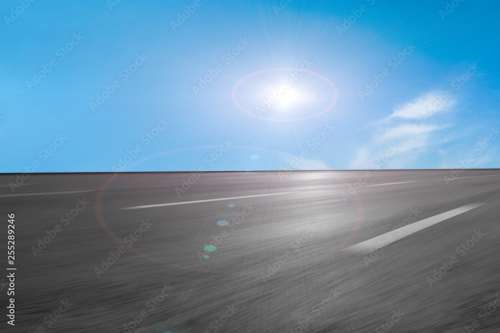 Naklejka premium Road surface and sky cloud landscape..