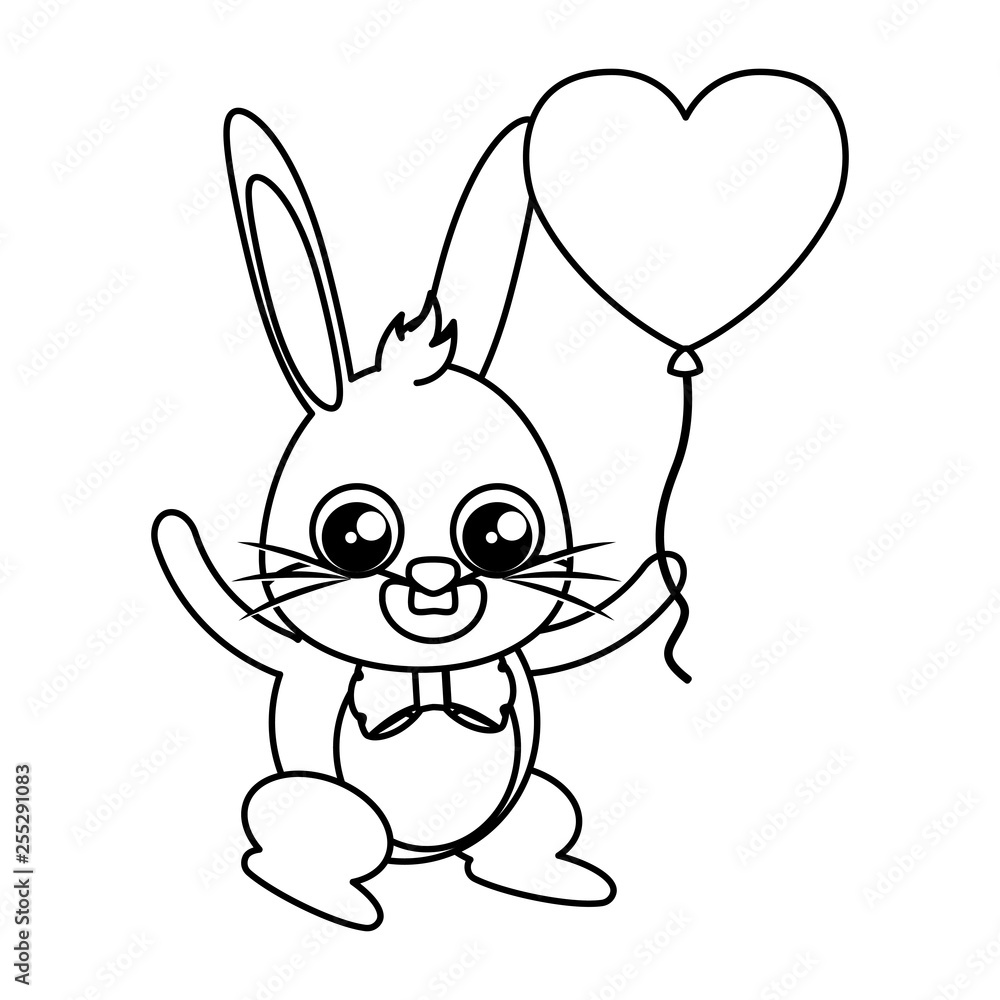 beautiful rabbit with heart balloon helium easter character beautiful rabbit with heart balloon helium easter character