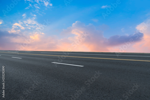 Road surface and sky cloud landscape..