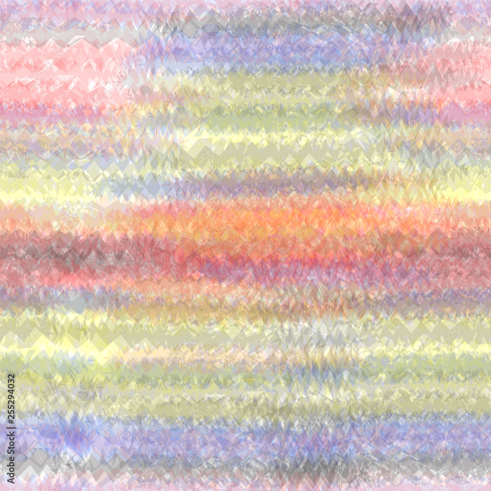Abstract rainbow vivid pattern with grunge wavy striped  elements in pastel colors