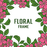 Vector illustration frame floral vintage card with background