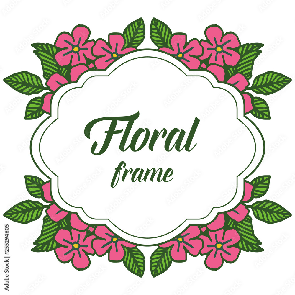 Obraz premium Vector illustration frame floral with background decorative design