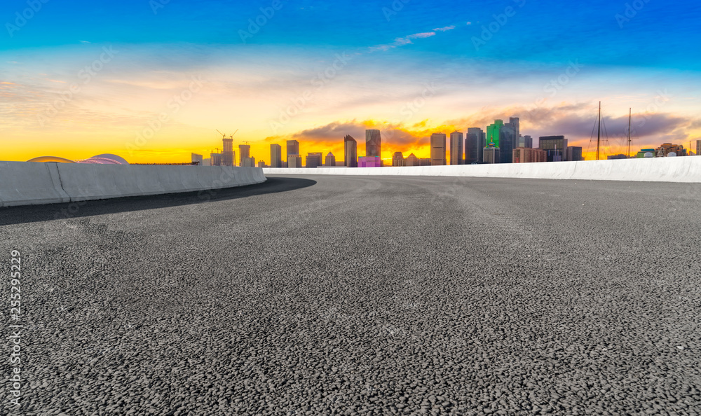 Fototapeta premium Urban Road, Highway and Construction Skyline..