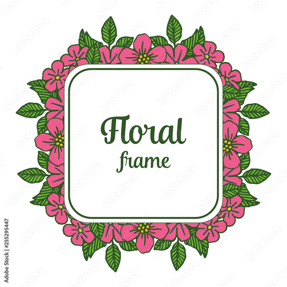 Vector illustration crowd frame floral pink elegant Vector illustration crowd frame floral pink elegant
