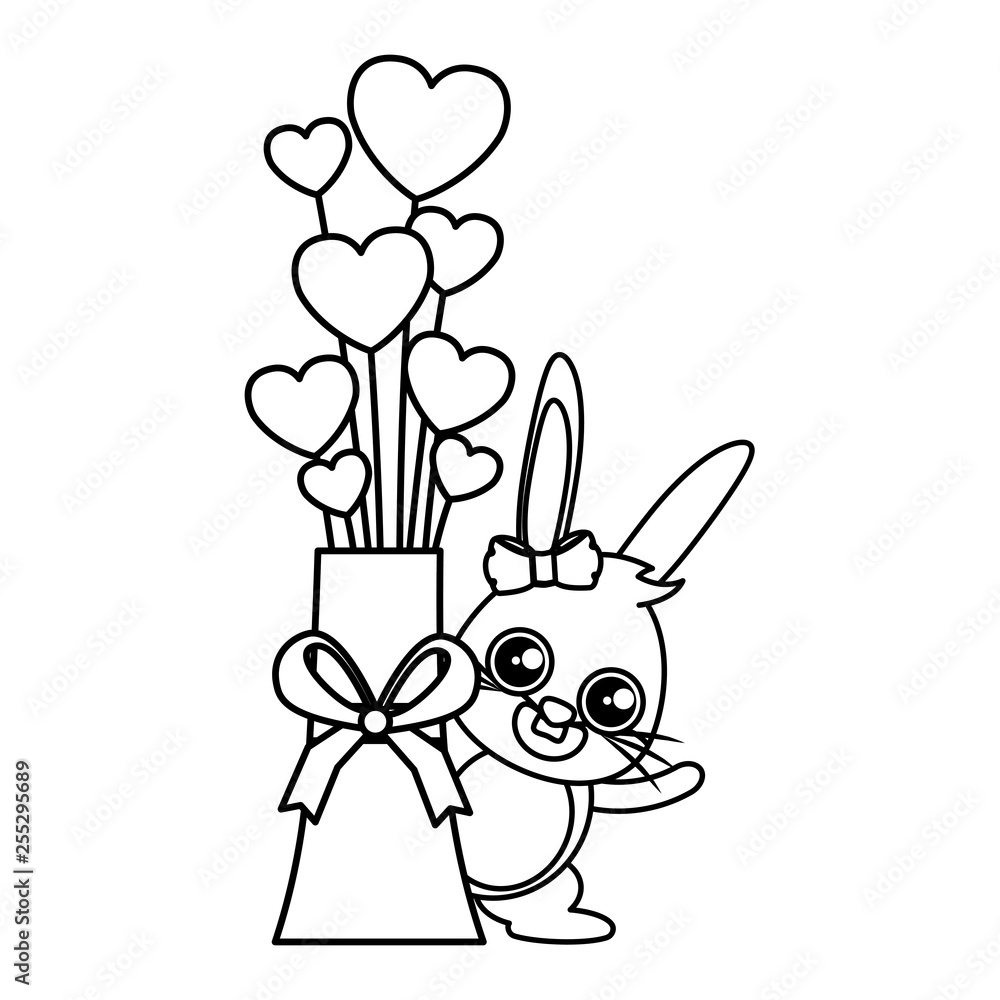 beautiful rabbit with hearts balloons helium easter character beautiful rabbit with hearts balloons helium easter character