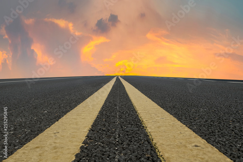 Road surface and sky cloud landscape..