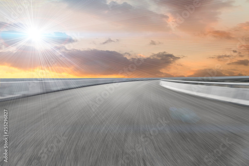 Road surface and sky cloud landscape..