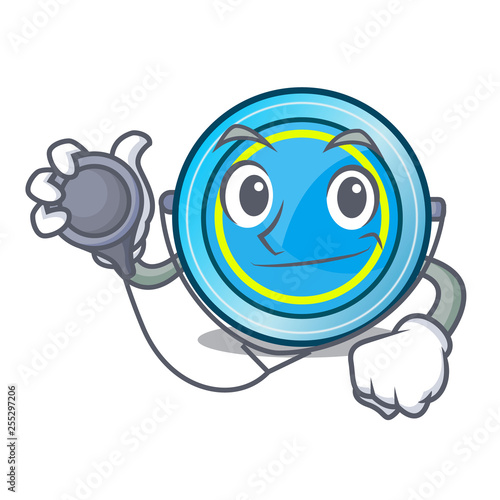 Doctor frisbee in the shape a mascot