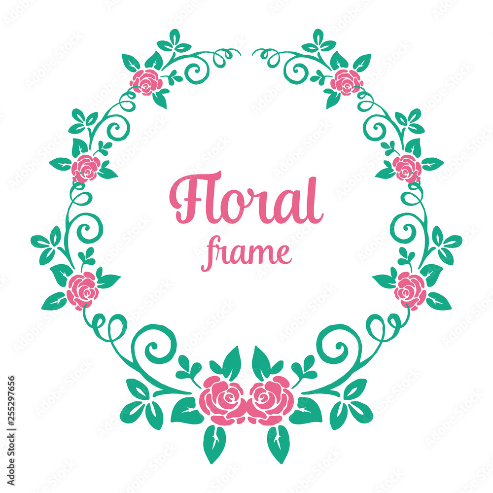 Vector illustration tosca leaves with ornate floral frame Vector illustration tosca leaves with ornate floral frame