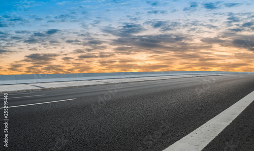 Road surface and sky cloud landscape..