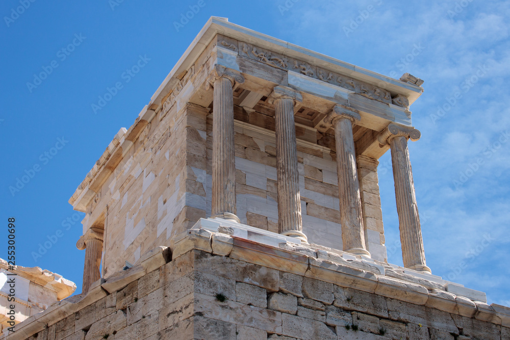 Temple of Athena Nike at the entrance of Acropolis in Athens