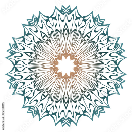 Ornamental Round Lace. Sacred Oriental Mandala. Color Floral Ornament. Modern Decorative Vector Illustration. Pastel color