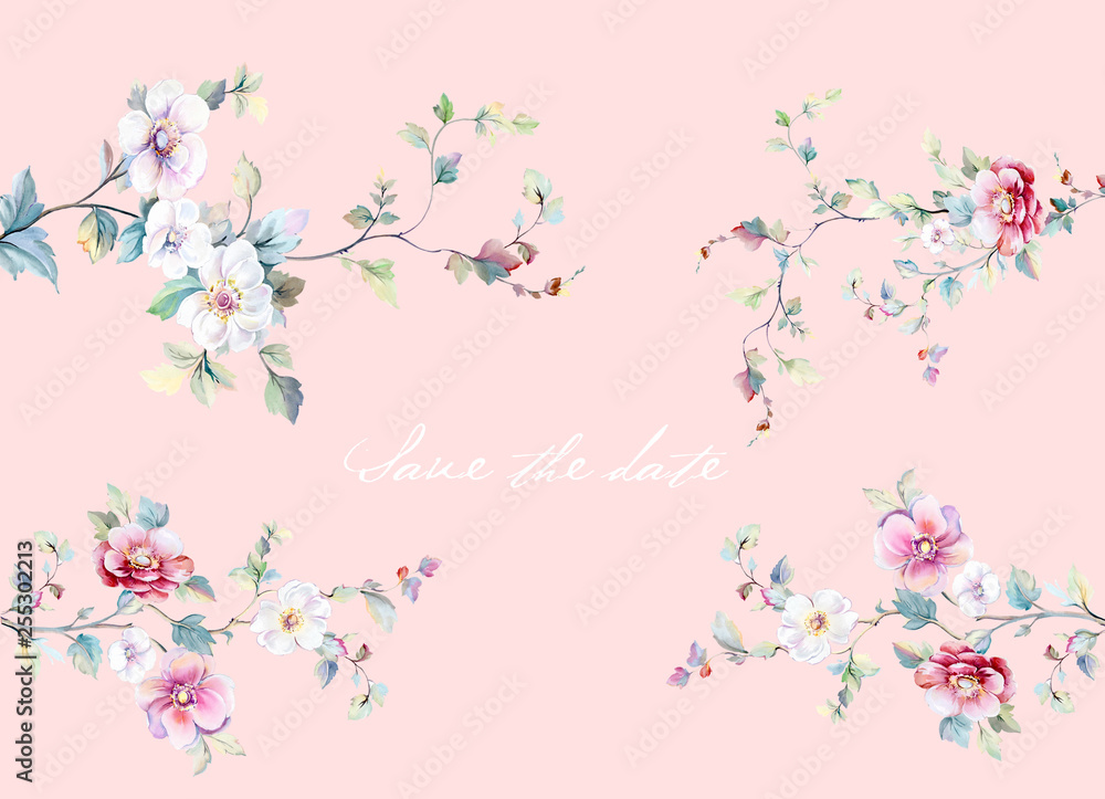 Obraz premium Seamless watercolor floral pattern