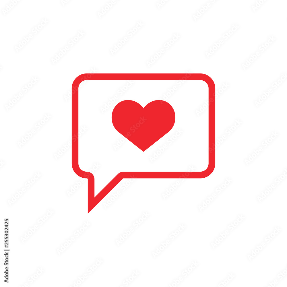 Chat love icon design template vector isolated