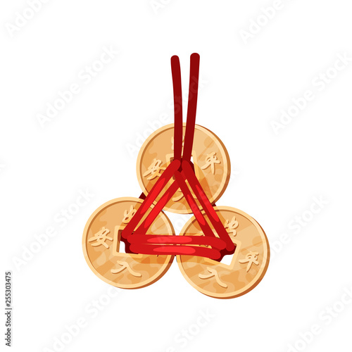 Feng shui and wealth. Chinese coins concept.