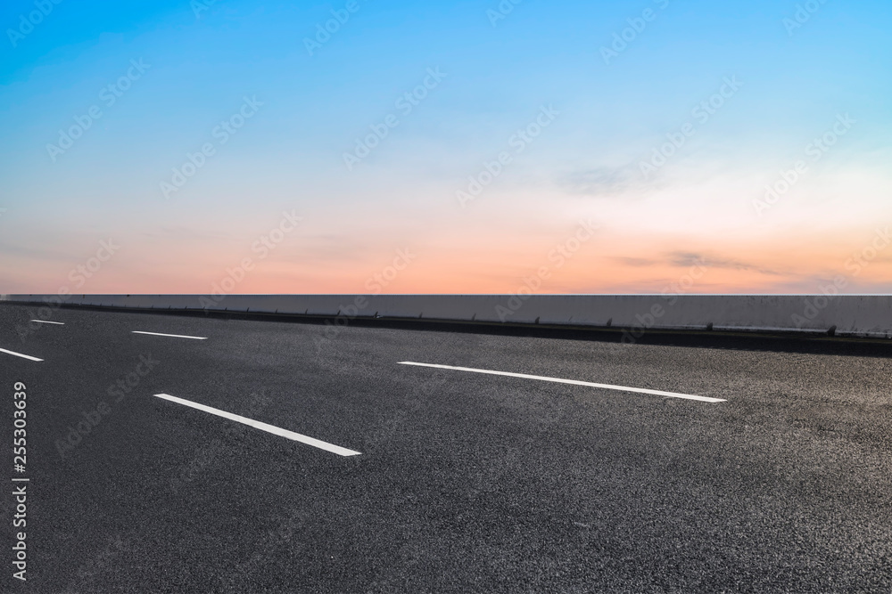 Fototapeta premium Road surface and sky cloud landscape..
