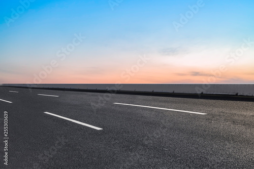 Road surface and sky cloud landscape..