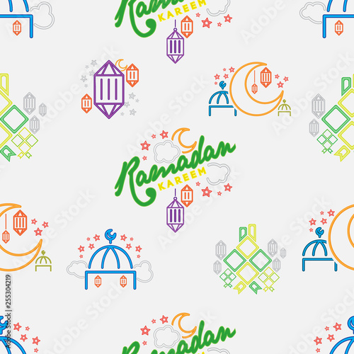 Ramadan seamless flat vector background