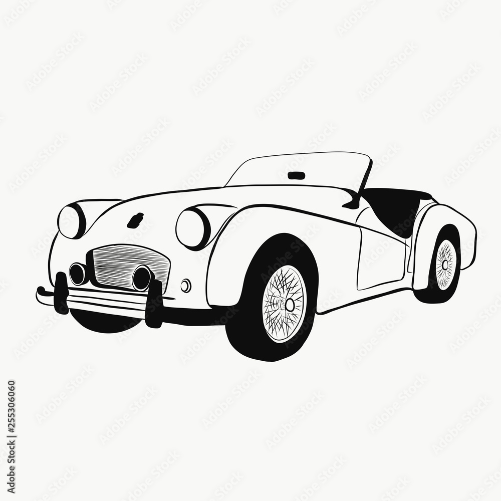 roadster isolated on white background roadster isolated on white background