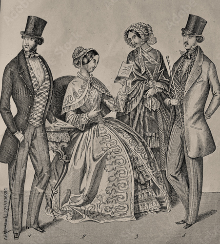 Dress fashion - Illustration from 1848