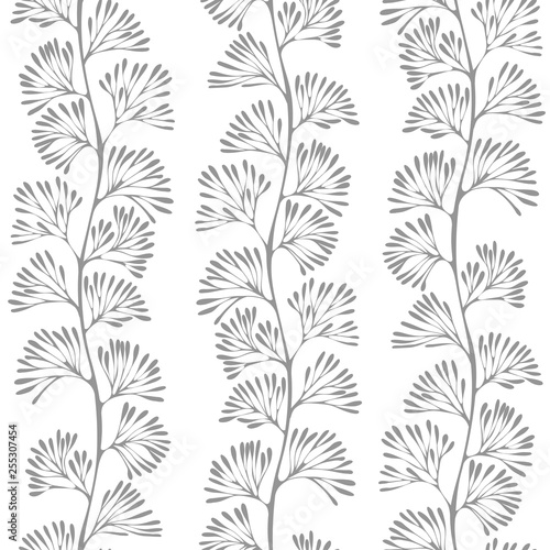 Seaweed. Seamless vector pattern with underwater plants. Abstract floral background.silhouette.