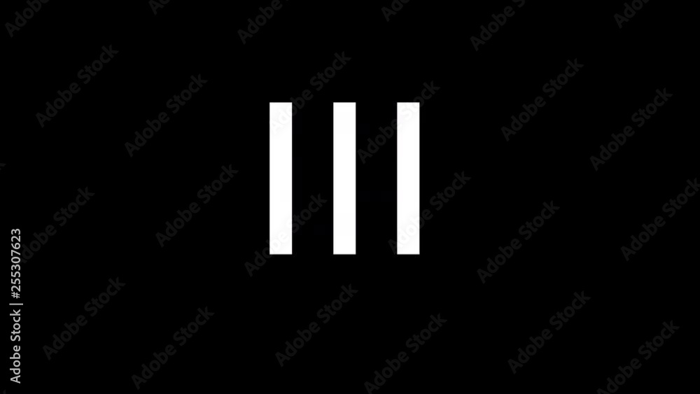 From the Glitch effect arises Roman numerals III. Then the TV turns off. Alpha channel Premultiplied - Matted with color black From the Glitch effect arises Roman numerals III. Then the TV turns off. Alpha channel Premultiplied - Matted with color black