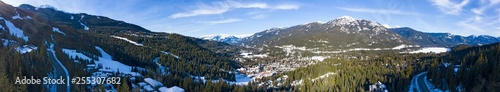 Whistler Creek BC Canada Panoramic View Forest Snowy Mountains