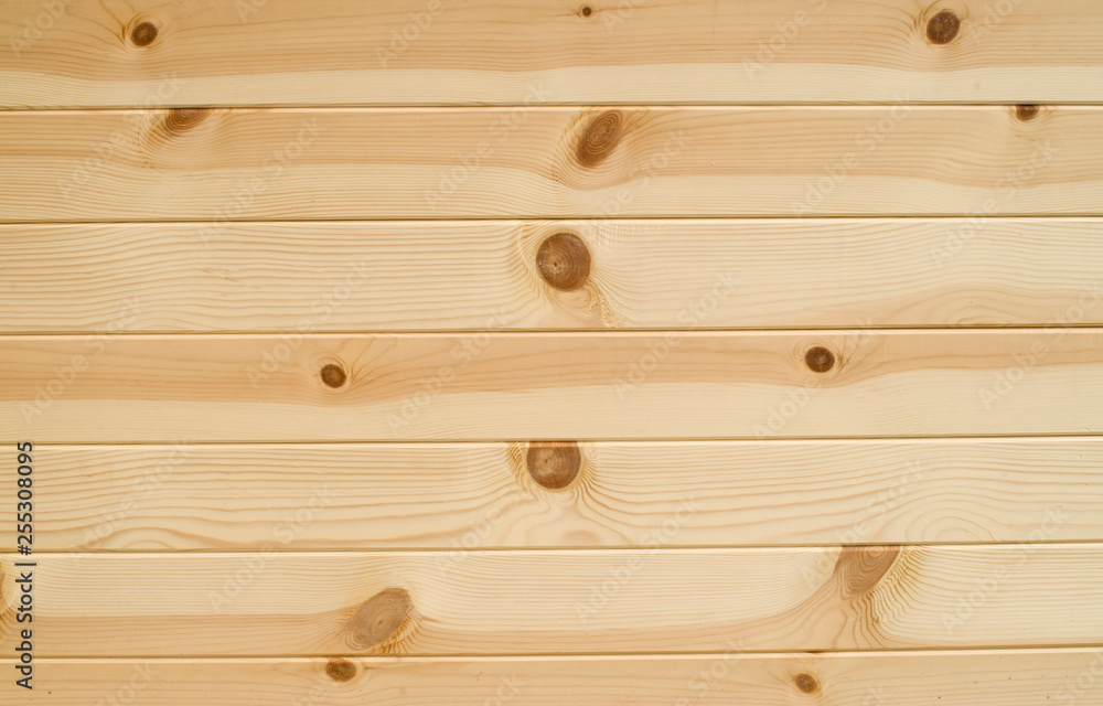 Fototapeta premium New wooden boards on wall close up