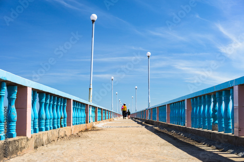 Long pier on the beach