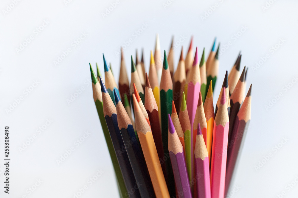 color pencils on white background color pencils on white background